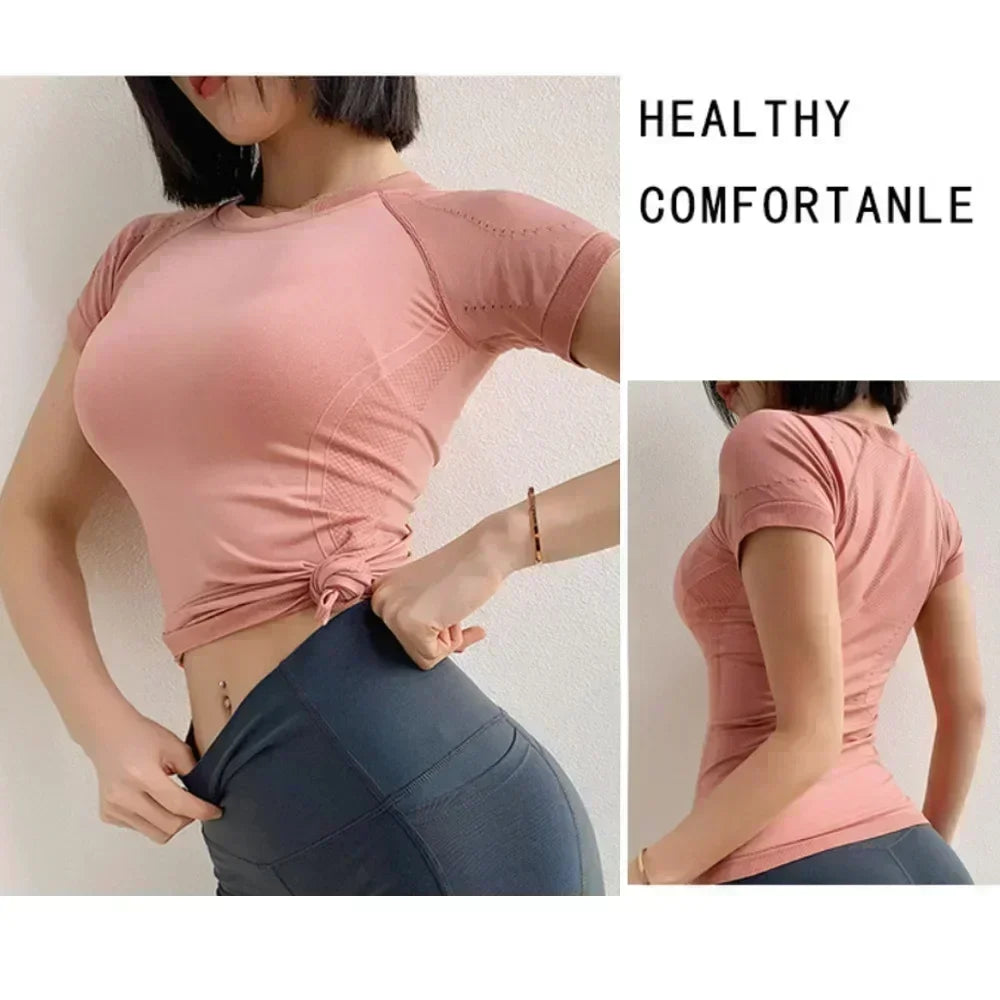 Women's Fitted Short-Sleeve Workout Top