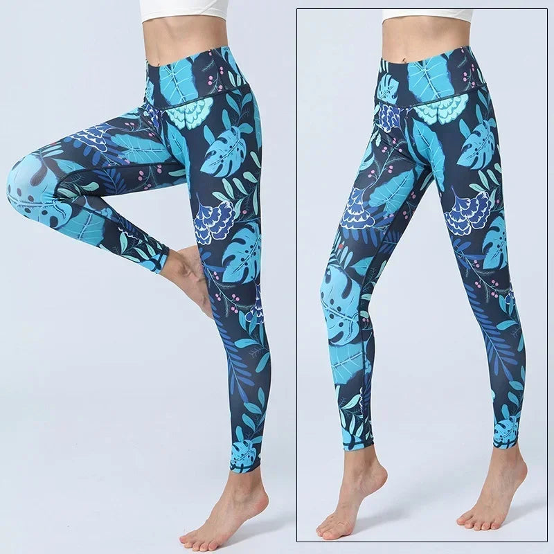 Women's Printed High-Waist Workout Leggings