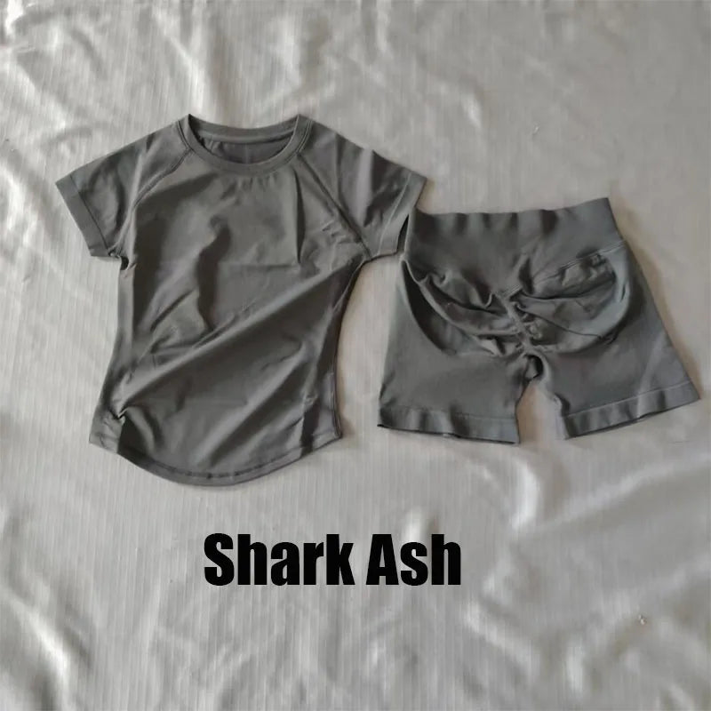 Women's Tee And Shorts Yoga Set For Workout Outfits