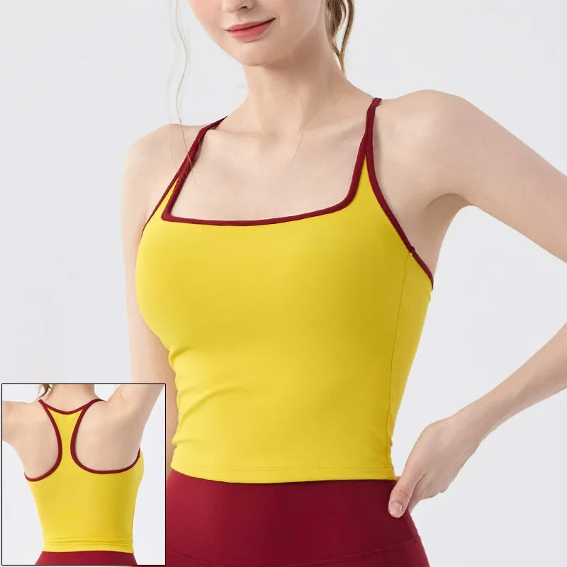 Women's Contrast-Trim Long-Sleeve Workout Crop Top