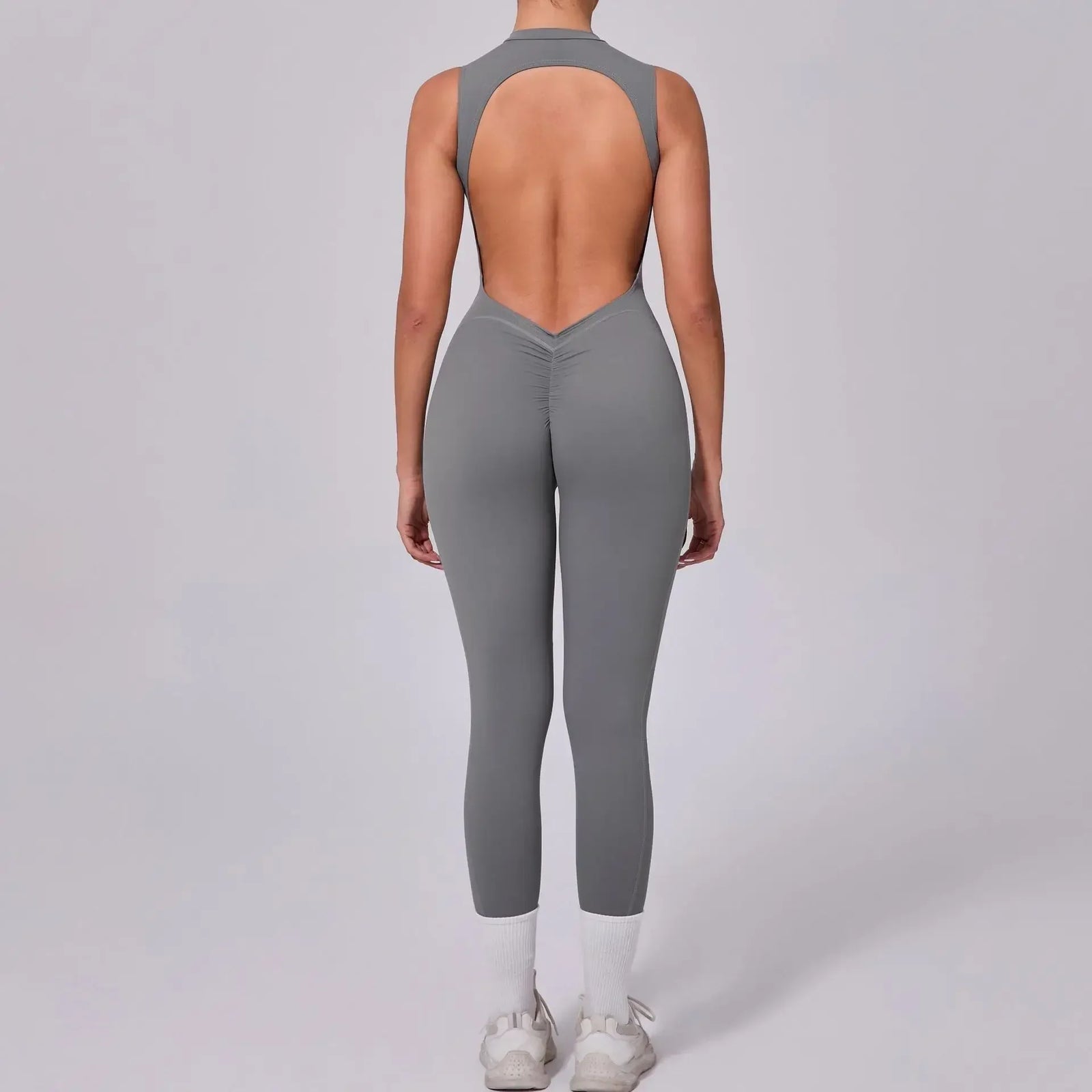 Women's High Neck Workout One Piece with Back Cutout and Leg Length Options