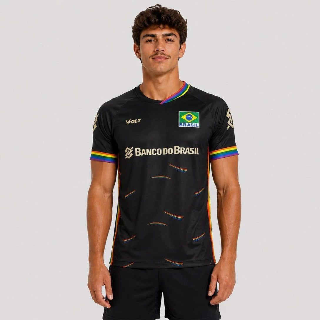 Brazil Graphic Volleyball Short Sleeve Jersey For Sports Outfits