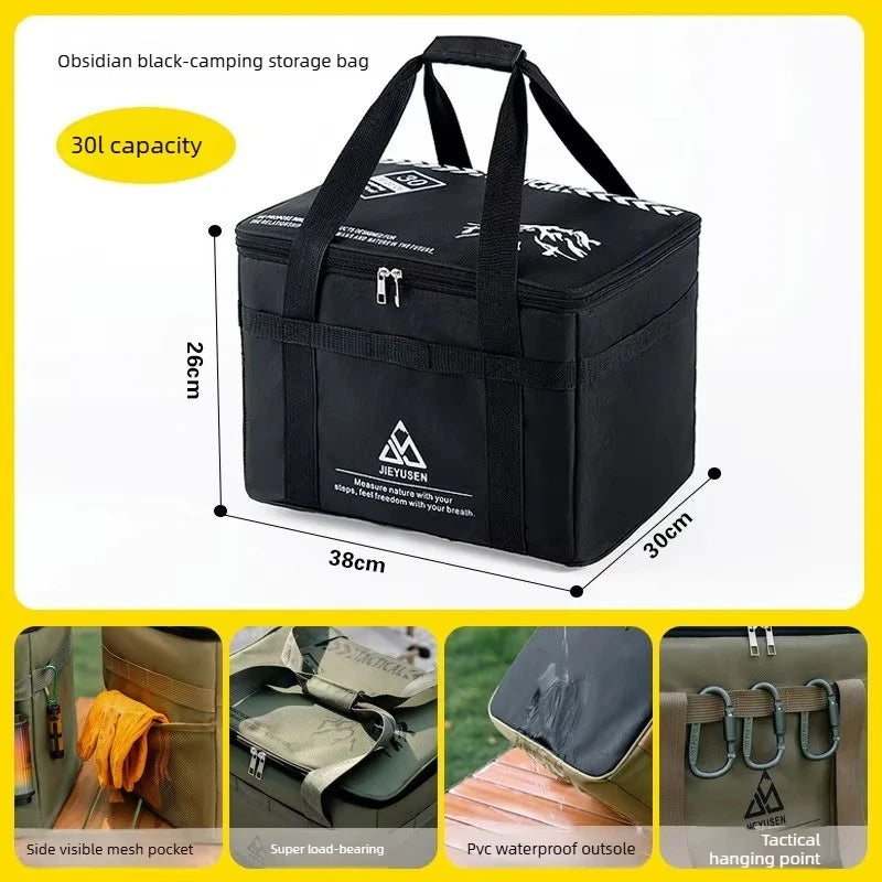 Backpack 30-42L Tactical Camping Storage Bag - Insulated Folding Box for Picnic, Tableware & Field Equipment Waterproof