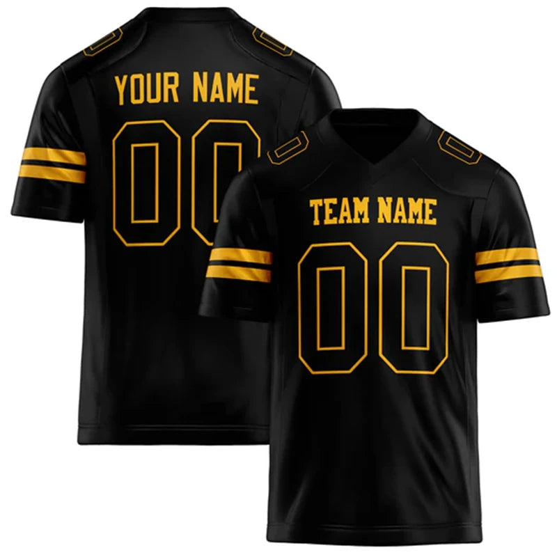 Black Number Football Short Sleeve Jersey For Sports Outfits