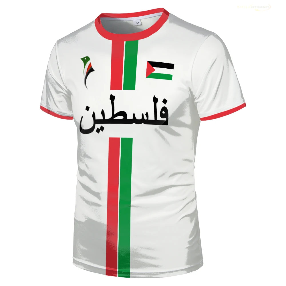 Palestine Football Graphic Short Sleeve T-shirt For Sports Outfits