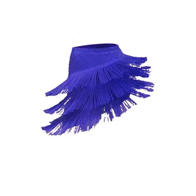 Women's Layered Fringe Latin Dance Skirt for Ballroom Practice Outfits