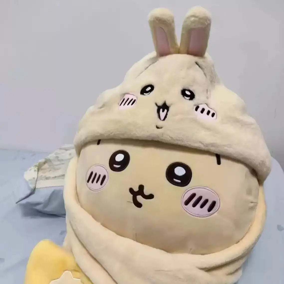 Chiikawa Plush Integrated Hat Scarf and Gloves Set for Winter Wear