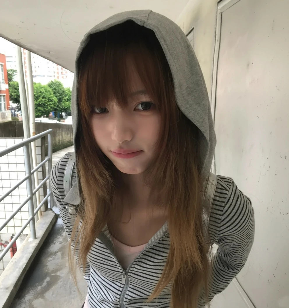 Striped Long Sleeve Full Zip Casual Hoodie for Layering