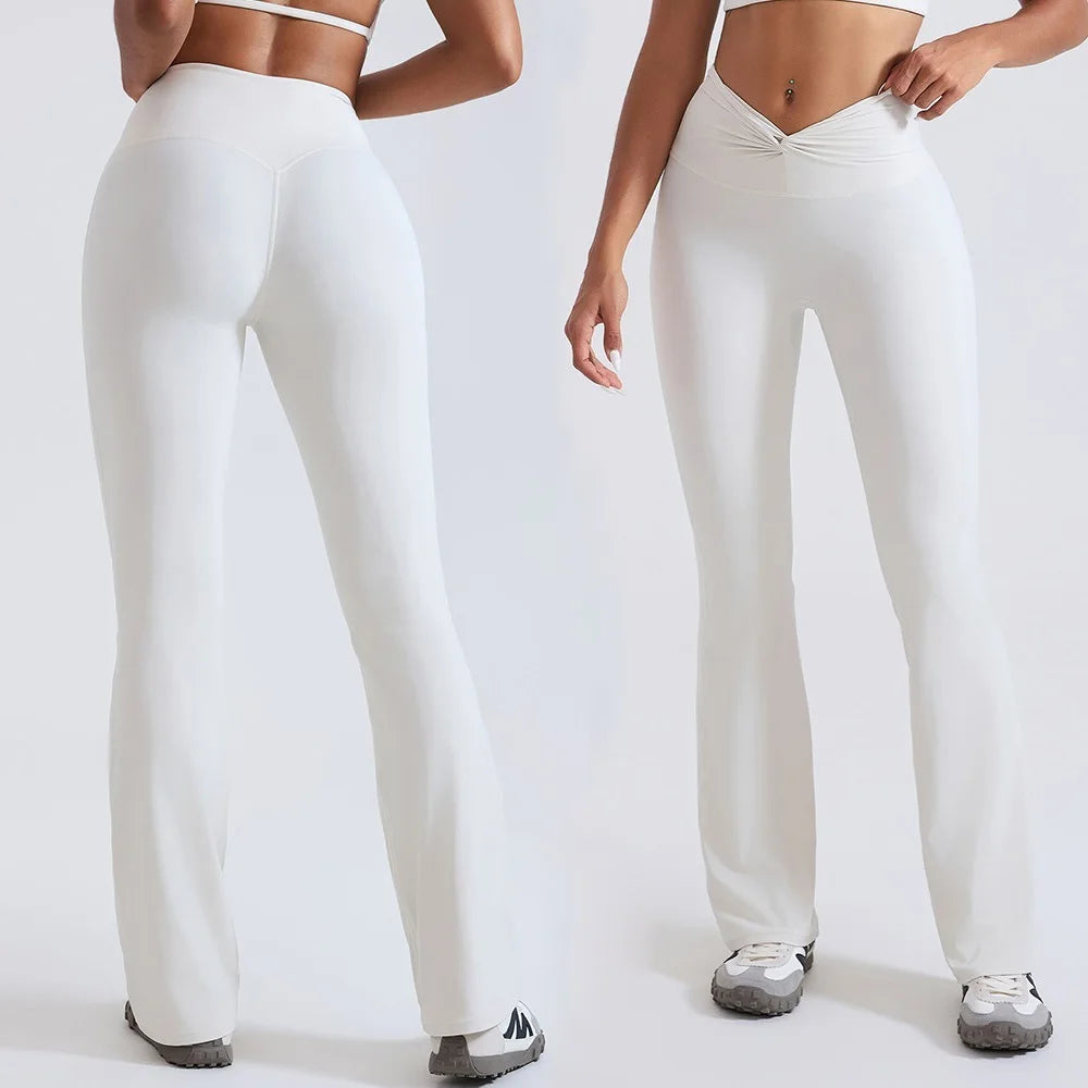 Women's High-Waist Flared Workout Pants