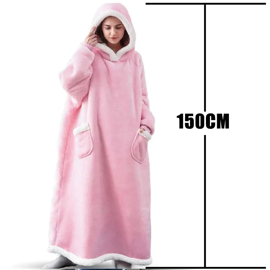 Oversized Fleece Blanket Hoodie with Original Long and Short Styles