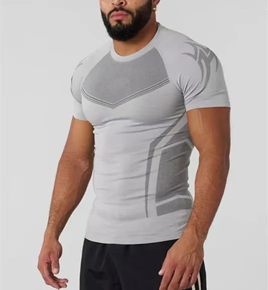 Fitted Crew Neck Short Sleeve Compression T Shirt