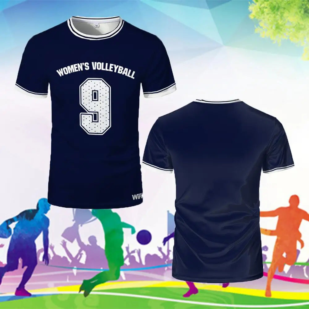 Number Nine Volleyball Short Sleeve Jersey For Sports Outfits
