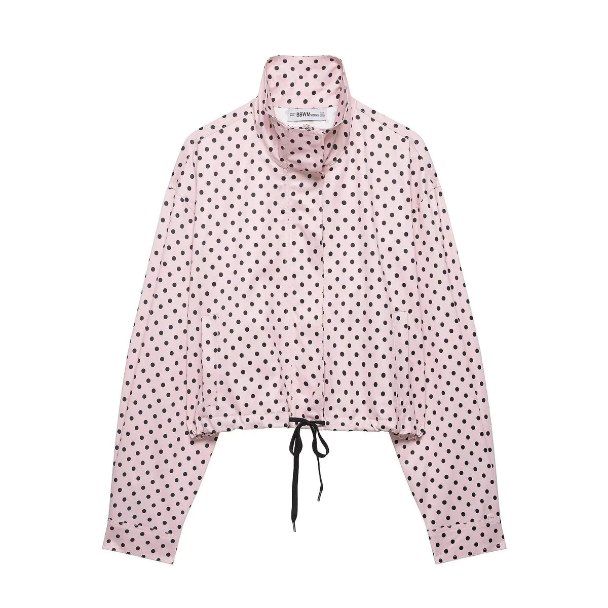 Women's Polka-Dot High-Neck Zip-Front Jacket