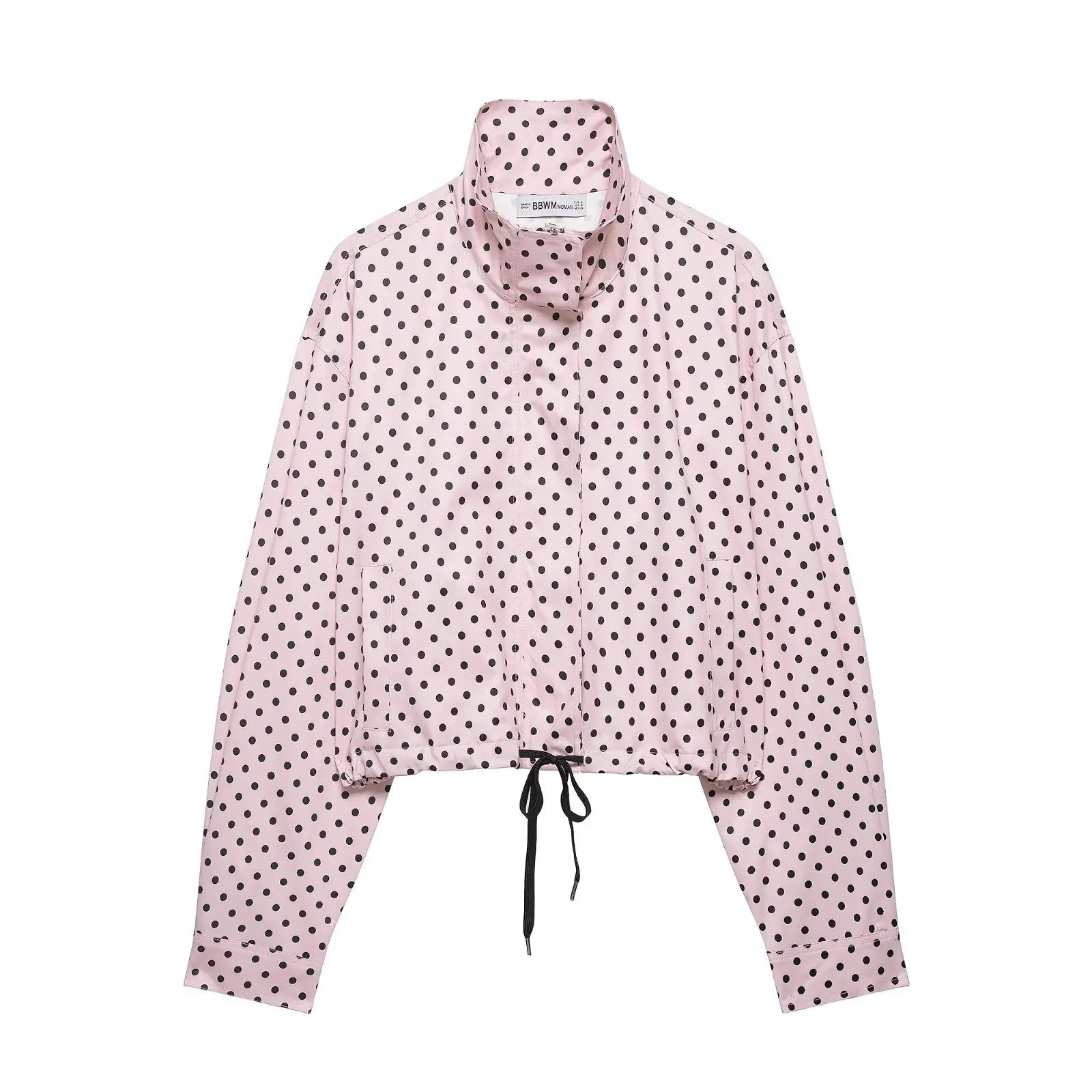 Women's Polka-Dot High-Neck Zip-Front Jacket