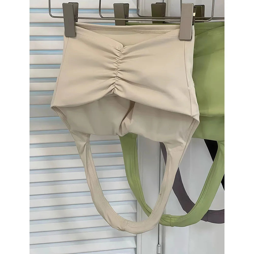 Women's Pleated Halter Sports Bra