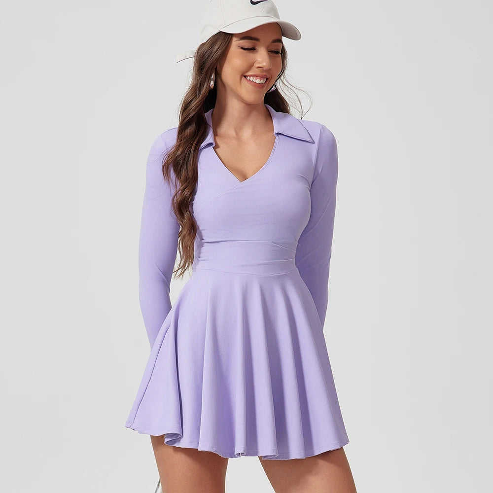 Women's Long-Sleeve A-Line Tennis Dress