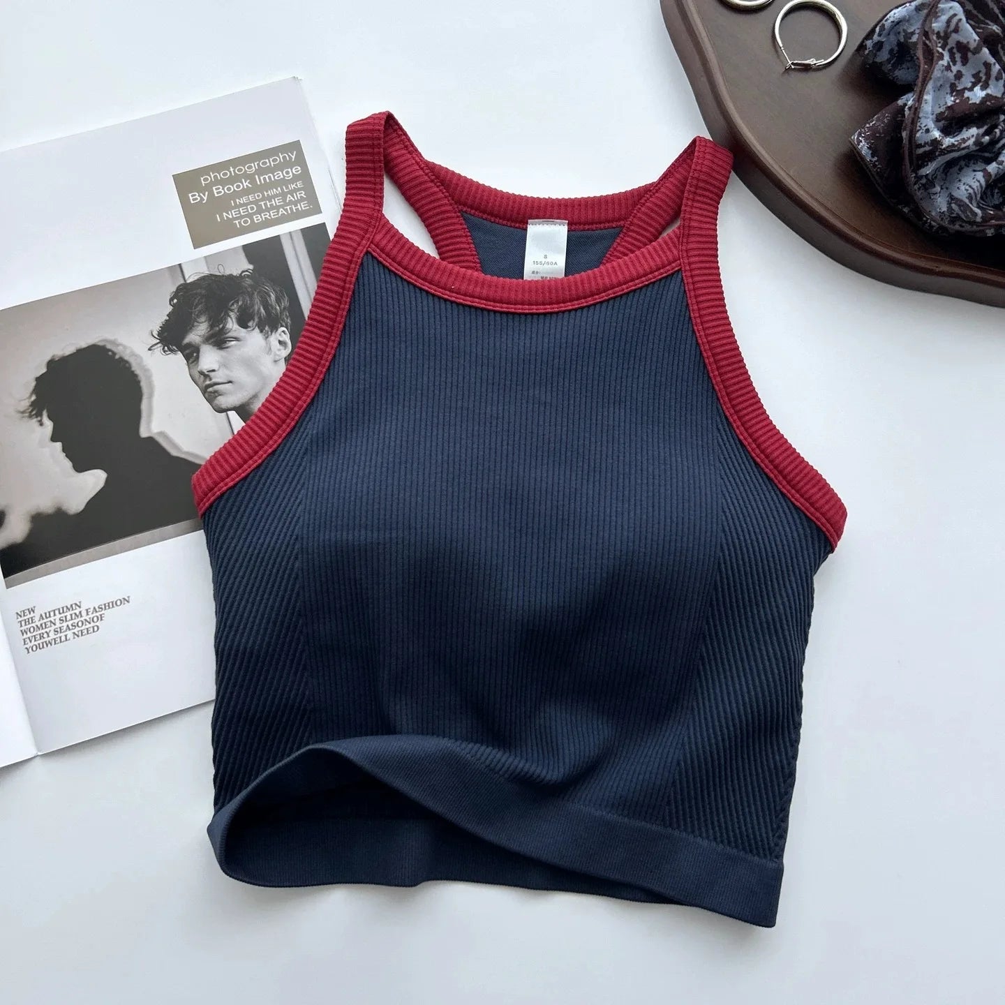 Women's Contrast Trim Racerback Sports Bra