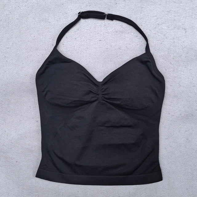 Women's Longline Tank And Shorts Yoga Set For Workout Outfits