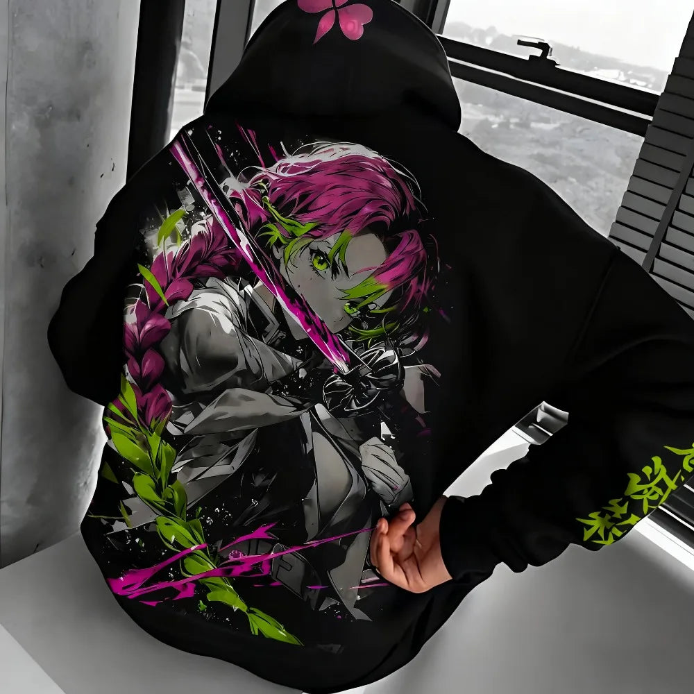 Demon Slayer Anime Zipper Hoodie Autumn Winter Unisex Color Printed Casual Harajuku Sweater