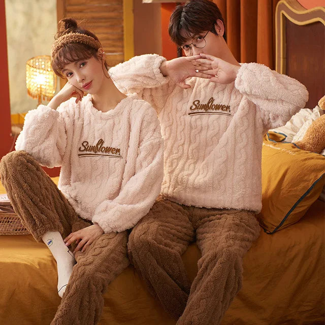 Printed Two Piece Pajama Set with Male and Female Options