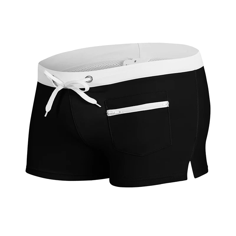 Men's Swim Shorts with Mesh Liner and Zipper Pocket for Beach and Pool Wear