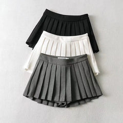 Sexy Women Pleated Skirts High Waist Summer Vintage Mini Skirts Korean Tennis Student White Designed Dance Skirt