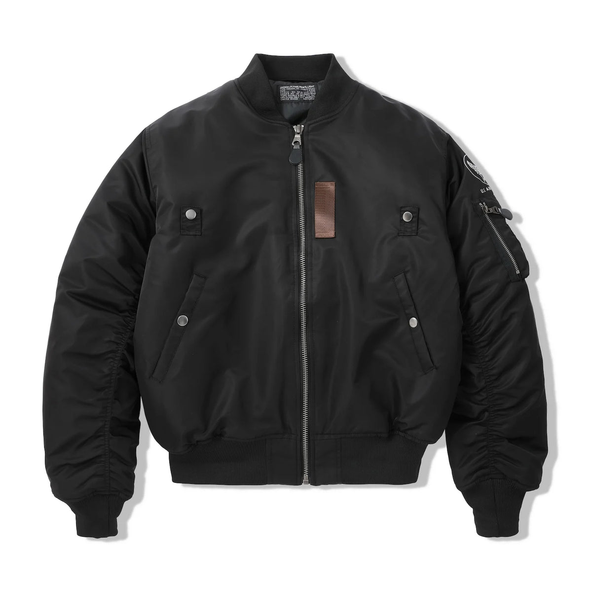Men's Nylon Zip-Front Padded Bomber Jacket