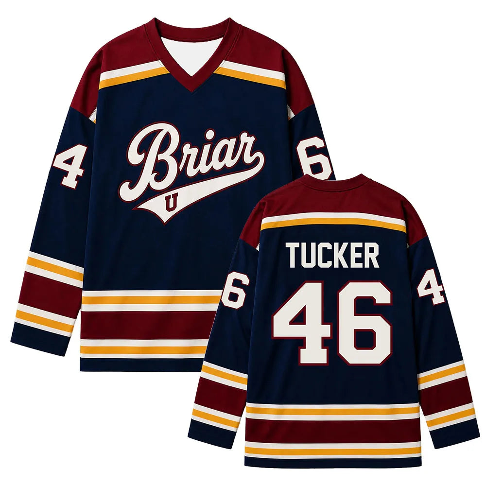 Briar University Number Graphic Long Sleeve Jersey For Sports Outfits