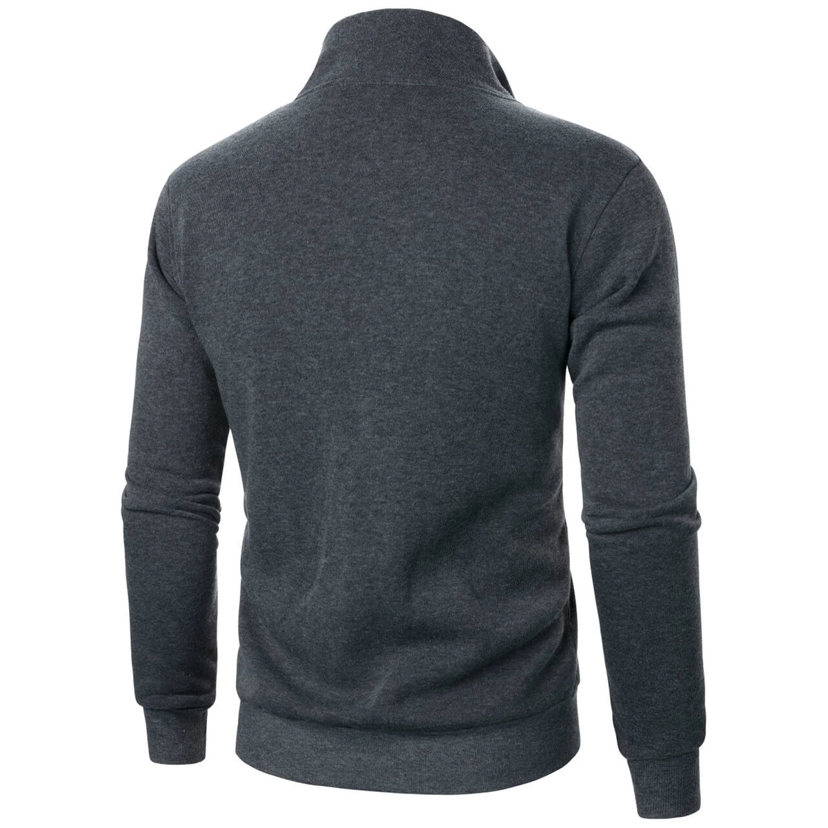Men's Solid Stand-Collar Zip-Front Jacket
