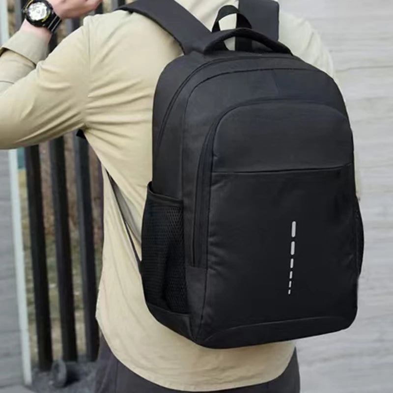 Plain Commuter Backpack with Front Zipper Pockets and Top Carry Handle