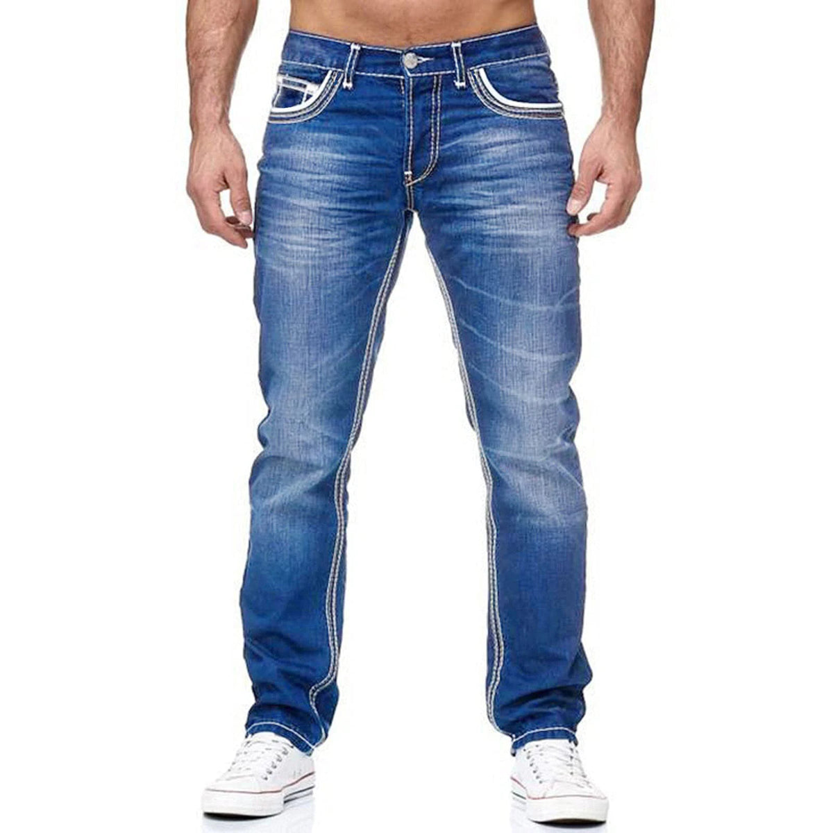 Men's Straight Leg Denim Jeans for Casual Everyday Wear