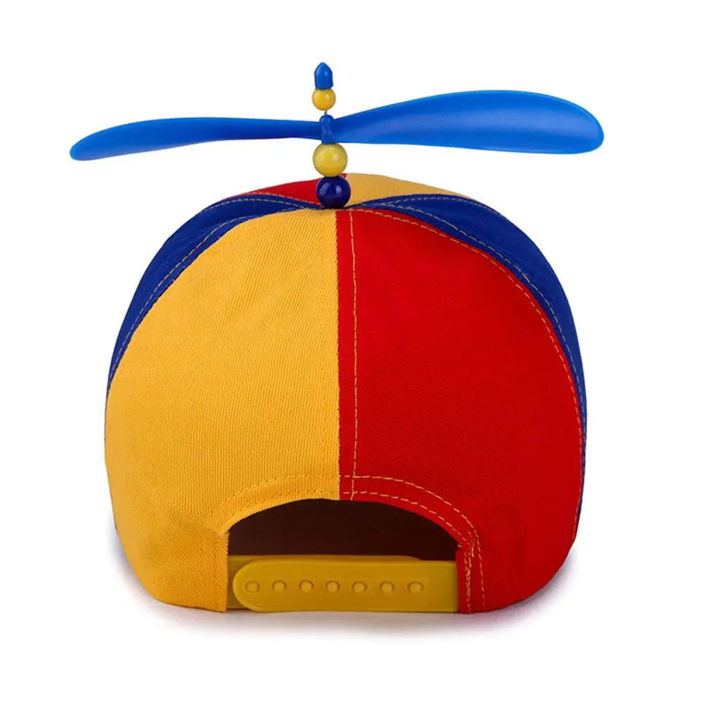 Color Block Baseball Cap with Decorative Top Propeller