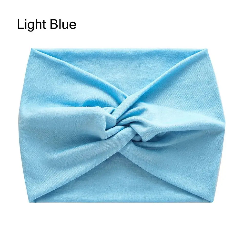 Wide Twist Front Fabric Headband in Solid and Printed Styles