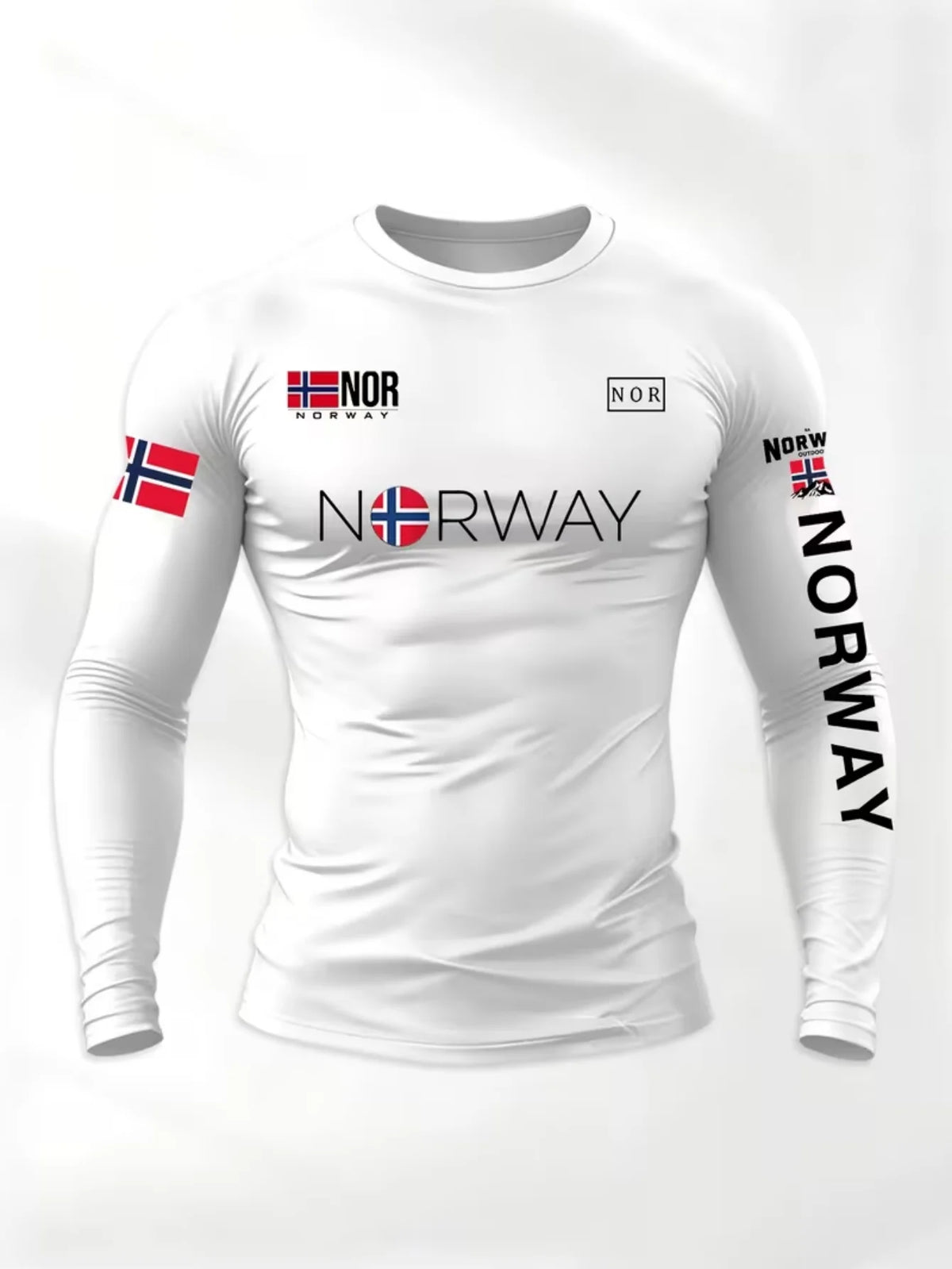 Fitted Crew Neck Long Sleeve Compression T Shirt