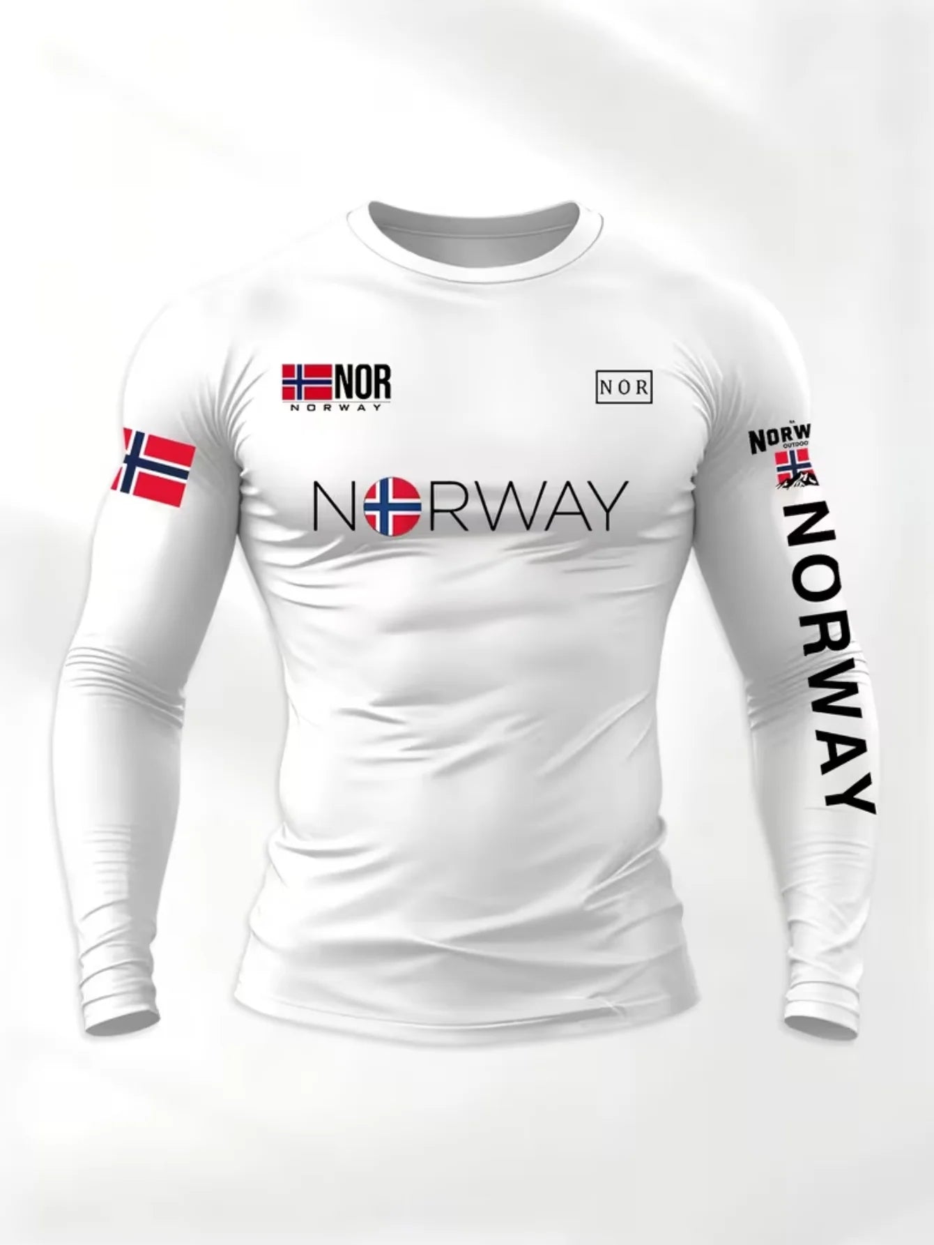 Fitted Crew Neck Long Sleeve Compression T Shirt