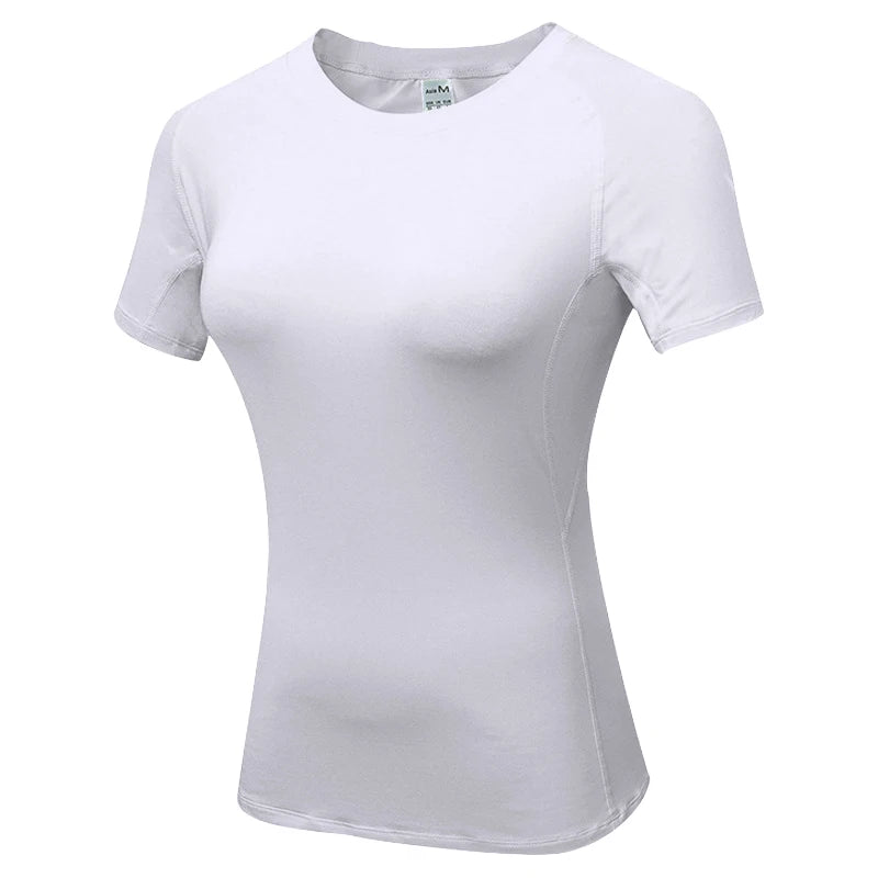 Women's Crew Neck Fitted Short Sleeve T-shirt For Workout Outfits