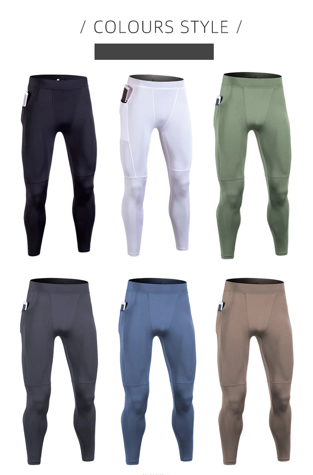 Men's Pocket Training Leggings for Gym and Running