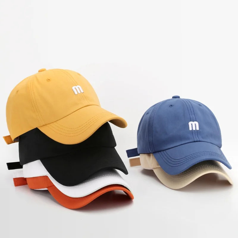 Letter Embroidered Baseball Cap with Curved Brim Shape