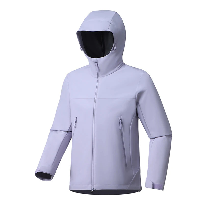 Hooded Long Sleeve Full Zip Outdoor Hiking Jacket with Pockets