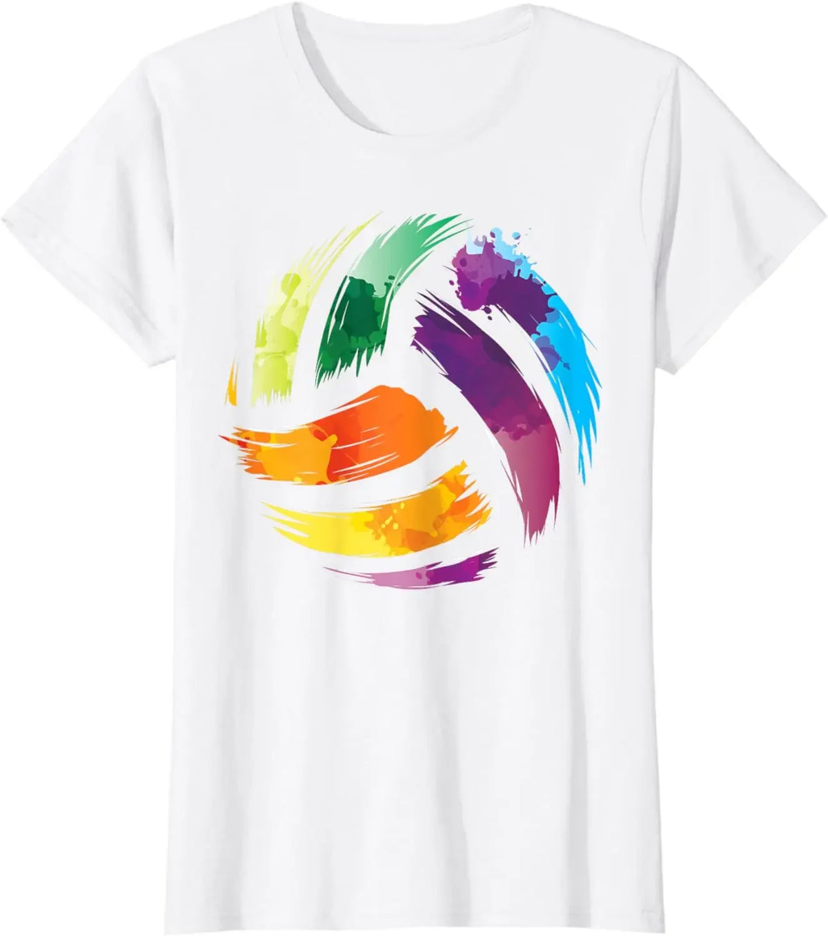 Colorful Volleyball Graphic Short Sleeve T-shirt For Sports Outfits