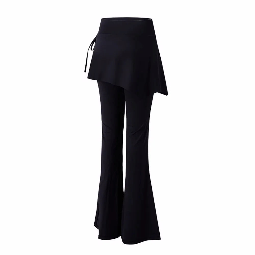 Women's Skirt Overlay Flared Leggings For Workout Outfits