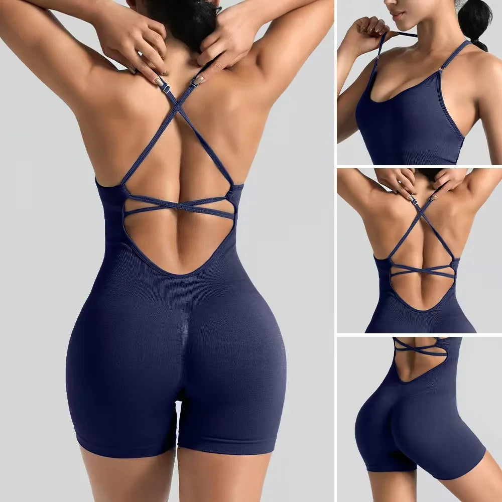 Women's Strappy Back Yoga Romper