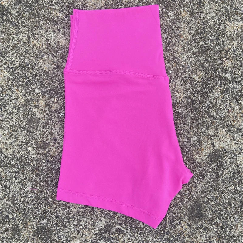 Women's High Waist Nylon Blend Biker Shorts with Colour Options