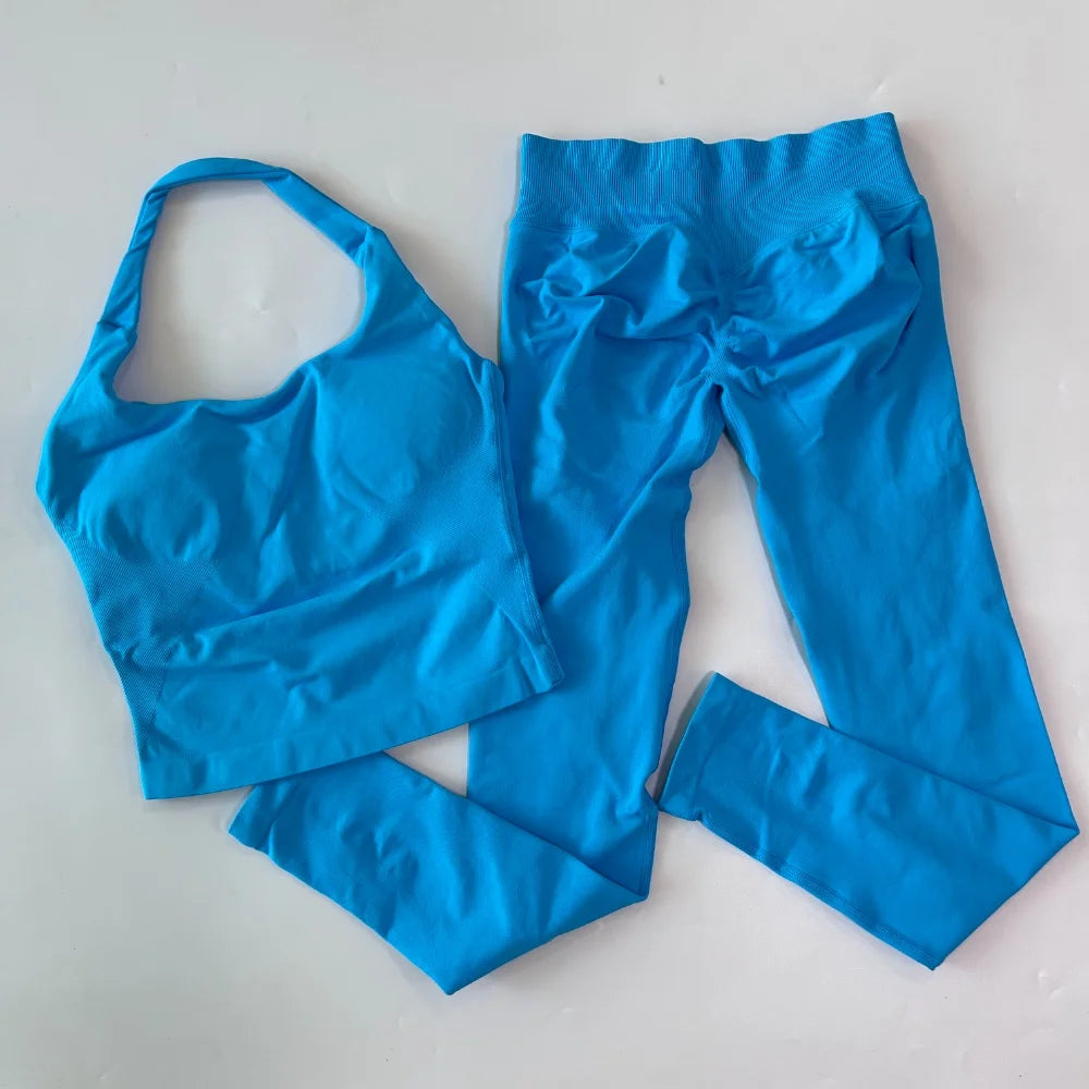 Women's Longline Tank And Shorts Yoga Set For Workout Outfits