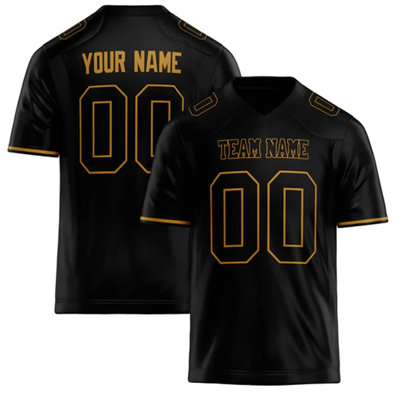 Black Number Football Short Sleeve Jersey For Sports Outfits
