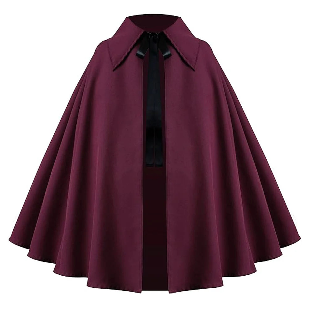 Short Hooded Velvet Cape for Layering over Outfits