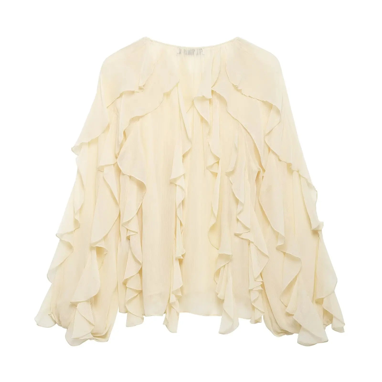 Women's Ruffled V Neck Blouse
