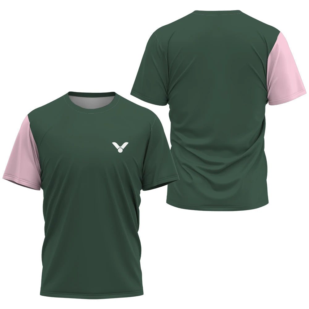 Printed Court Sports Short Sleeve T-shirt For Sports Outfits