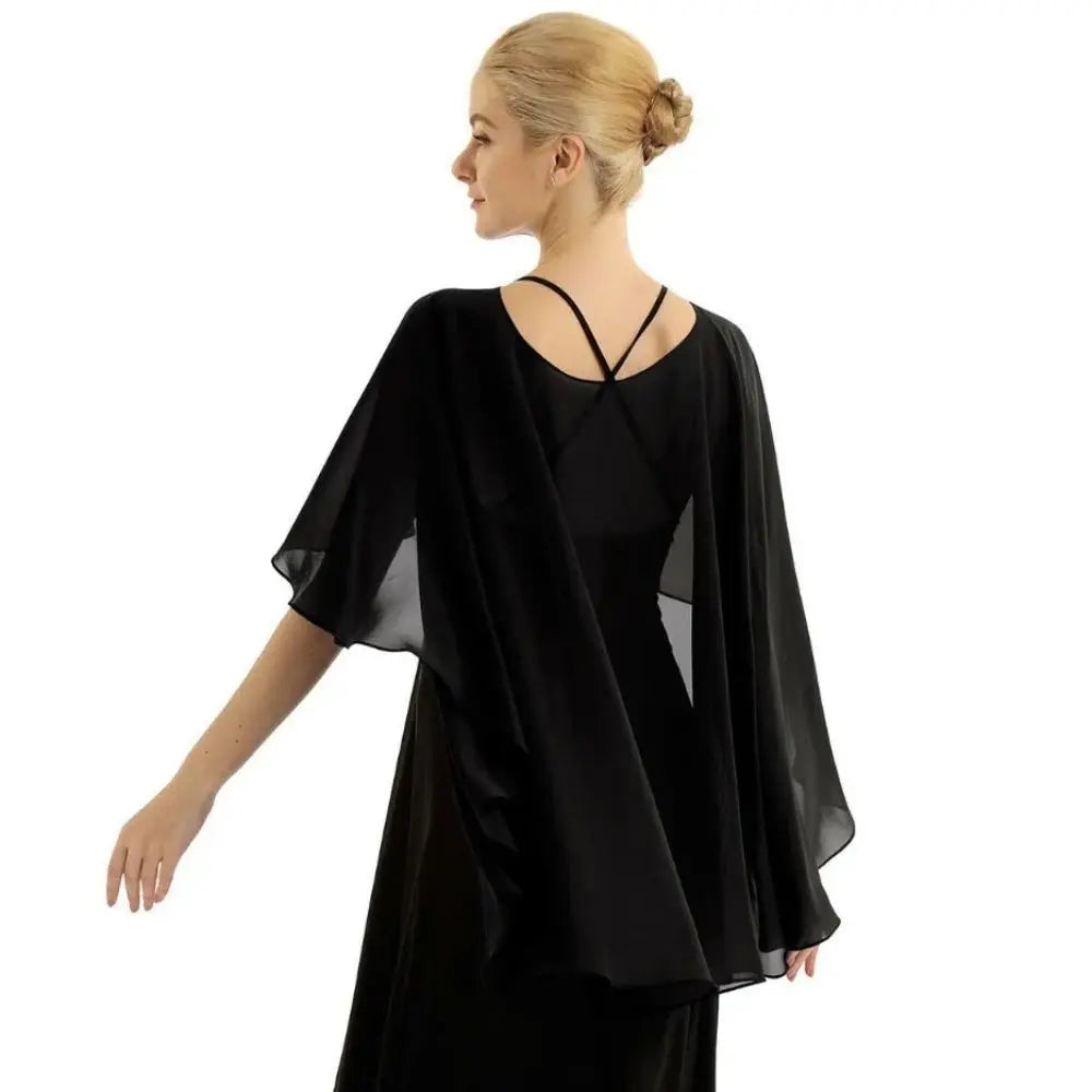 Sheer Flowing Drape Cape for Layering over Outfits