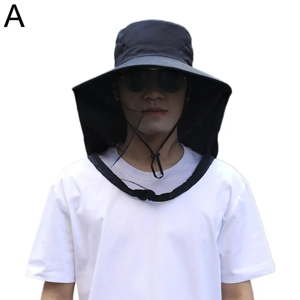 Wide Brim Outdoor Hat with Face Mesh Style Options
